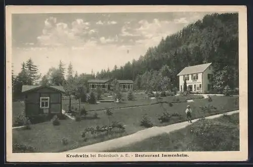 AK Krochwitz bei Bodenbach, Blick aufs Restaurant Immenheim