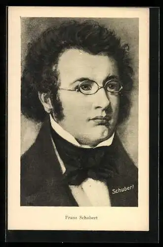 AK Portrait des Musikers Franz Schubert