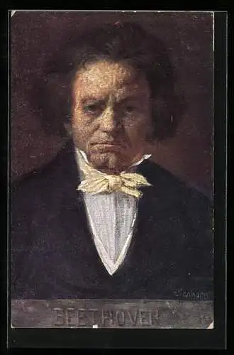 Künstler-AK Portrait des Komponisten Beethoven