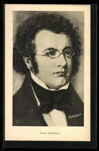 AK Portrait des Musikers Franz Schubert