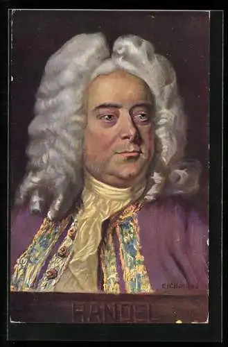Künstler-AK Porträt vom Musiker Georg Friedrich Händel