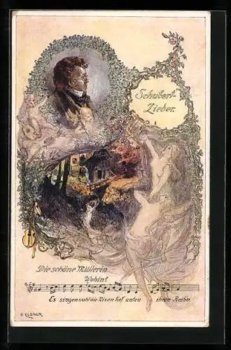 AK Schubert-Lieder, Nixen & Engel