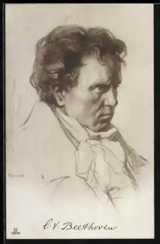 AK Portrait Ludwig van Beethoven, Komponist