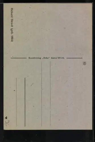 AK Richard Strauss in Anzug und Schnauzbart