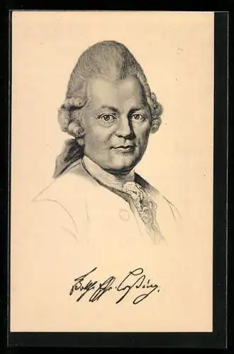 Künstler-AK Gotth. Ephr. Lessing im Portrait