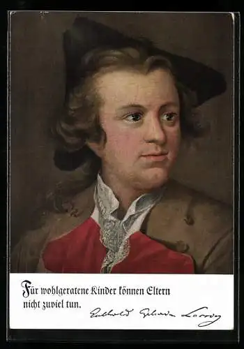 Künstler-AK Gotthold Ephraim Lessing