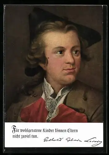 AK Portrait Gotthold Ephraim Lessing