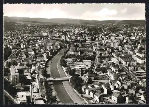 AK Pforzheim, Ortsansicht aus der Vogelschau