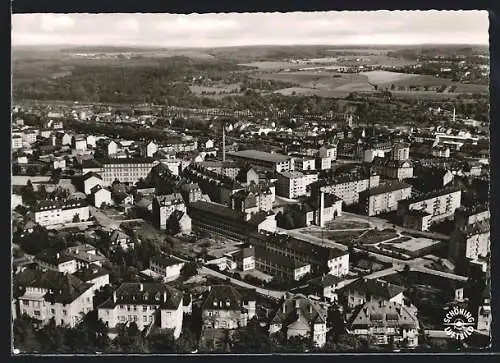 AK Pforzheim, Ortsansicht aus der Vogelschau