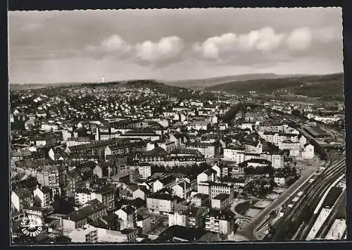 AK Pforzheim, Ortsansicht aus der Vogelschau