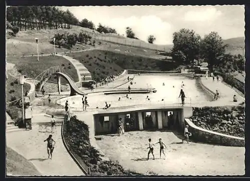 AK Bad Kissingen, Badegäste in den Schwimmbad-Anlagen