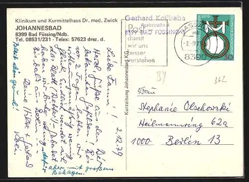 AK Bad Füssing /Ndb., Das Johannesbad aus der Vogelschau