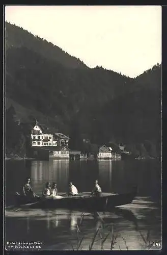 AK Kochelsee, Hotel grauer Bär am Seeufer