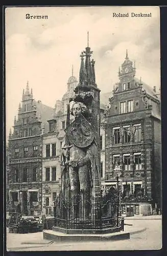 AK Bremen, Blick aufs Roland Denkmal