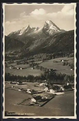 AK Bischofswiesen, Ansicht mit dem Watzmann