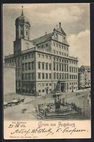 AK Augsburg, Blick auf das Rathaus