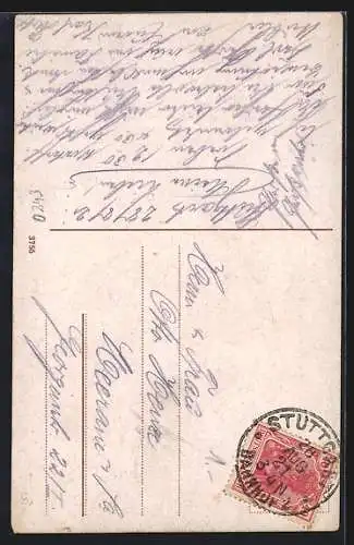 AK Stuttgart, Partie an der Jubiläumsäule