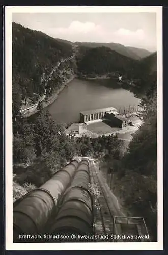 AK Schwarzabruck /Südschwarzwald, Kraftwerk Schluchsee vom Bergwerk aus