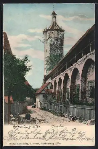 AK Rothenburg o. Tbr., Partie am Klingenthor