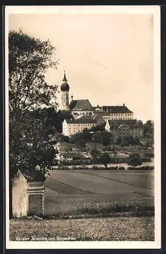 AK Andechs am Ammersee, Blick auf das Kloster