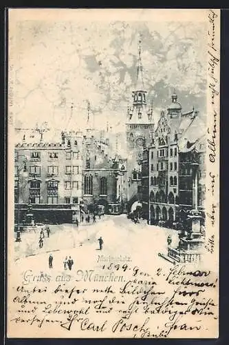 AK München-Au, Blick auf den Marienplatz