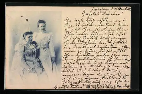 AK Königin Emma und ihre Tochter Prinzessin Wilhelmina