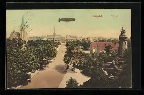 AK Bitterfeld, Zeppelin über der Stadt