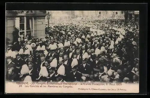 AK Köln, XX. Congrès Eucharistique International 1909, La Grande Procession
