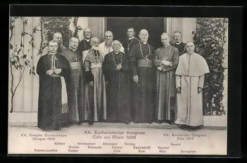 AK Köln a. Rh., XX. Intern. Eucharistischer Congress 1909, Gruppe von Geistlichen