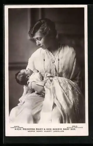 AK H. R. H. Princess Mary &amp Her Baby Son, von Belgien