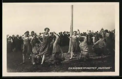 Foto-AK Ein Rüdiger Pfingstfest Volkstanz