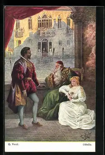 Künstler-AK Fr. Rösler: Verdi, Othello, Szene beim Herzog