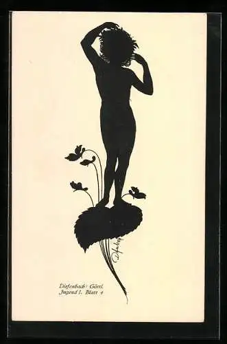 Künstler-AK Diefenbach: Schattenbild Göttl. Jugend I. Blatt 4
