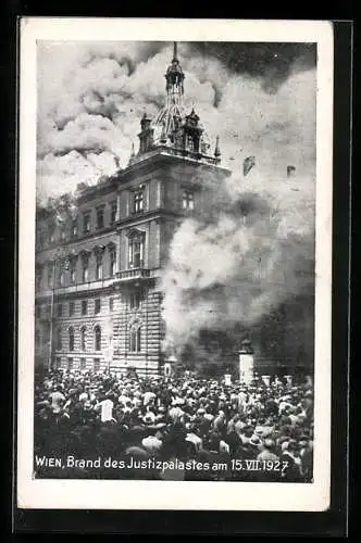 AK Wien, Justizpalast, Brand am 15. Juli 1927