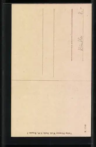 Künstler-AK sign. Robert Völcker: Das Mädchen Lorle mit Blumenstrauss