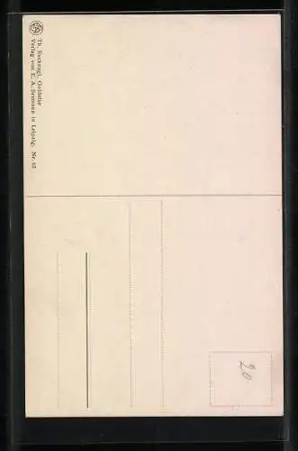 Künstler-AK sign. Th. Recknagl: Portrait eines jungen Mädchens, Goldelse
