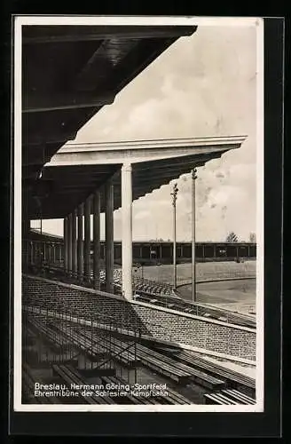 AK Breslau, Hermann Göring-Sportfeld, Ehrentribüne der Schlesier-Kampfbahn