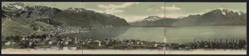 Klapp-AK Montreux, Panorama du Lac Leman