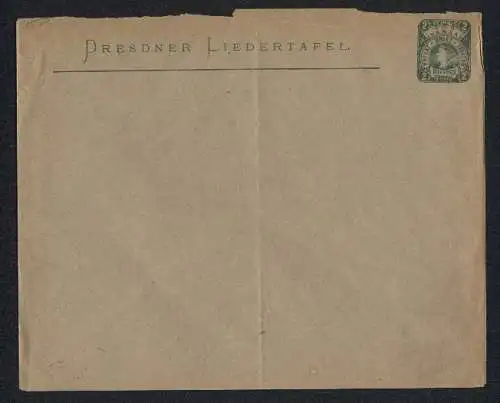 Briefumschlag Dresden, Ganzsache der privaten Stadtpost, 2 Pfennig