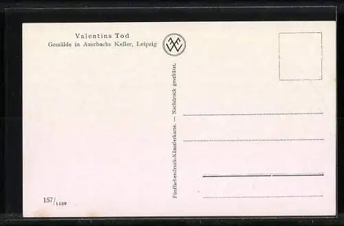 Künstler-AK Valentins Tod, Frau trauert um Valentin, Mann hält ihn im Arm