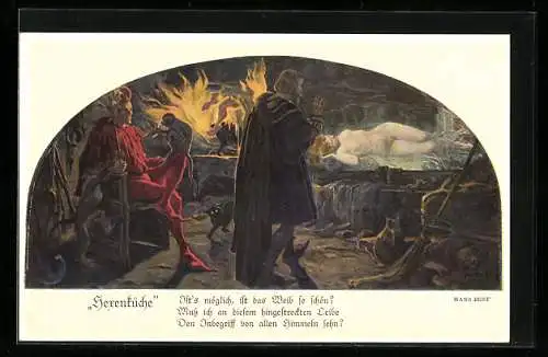 AK Leipzig, Gasthaus Auerbachs Keller, Mädler-Passage, Darstellung Hexenküche