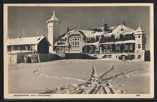 AK Keilberg /Erzgebirge, Keilberghotel im Schnee