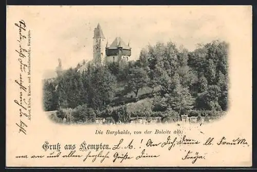 AK Kempten / Allgäu, Die Burghalde von der Boleite aus