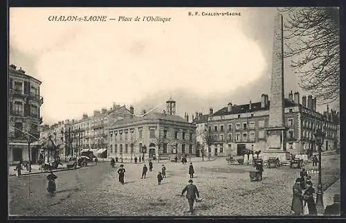 AK Chalon-sur-Saône, Place de l`Obélisque