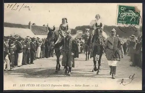 AK Cluny, Les Fêtes de Cluny, Septembre 1910, Nobles Dames