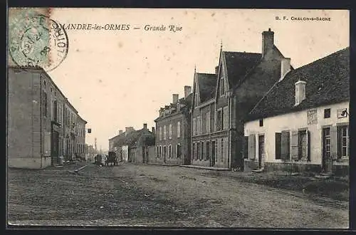 AK Vandre-les-Ormes, Grande Rue avec bâtiments et chevaux