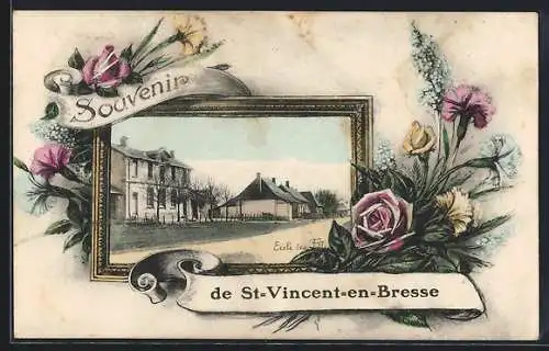 AK St-Vincent-en-Bresse, Souvenir de l`école de filles