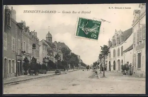 AK Sennecey-le-Grand, Grande Rue et Hôpital