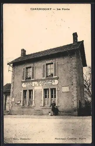 AK Charbonnat, La Poste et bureau de télégraphes