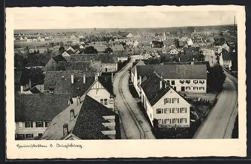 AK Haunstetten / Augsburg, Blick über den Ort